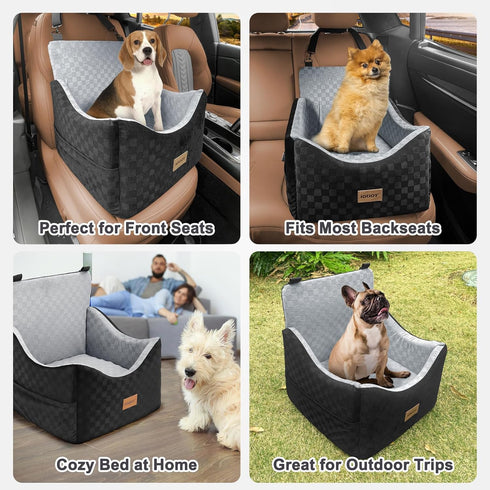 35 lbs, JOEJOY Elevated Dog Car Seat for Small/Medium Dogs up to Memory Foam Booster Seat with Detachable Washable