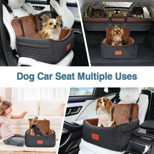 30lbs,Ultra Bottom,2 WOOAIDAGG Dog Car Seat for Small Dogs Under Soft Fabric & Memory Foam Pet Travel Car Bed,Washable