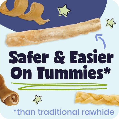 5-7" 5 Pack Pawstruck Natural Beef Collagen Sticks for Dogs Long-Lasting Rawhide Alternative, High Protein & Low Fat