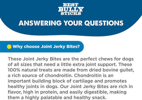 1.5 lb (Pack 1) Best Bully Sticks Joint Jerky Gullet Bites - of - All-Natural Beef Snack