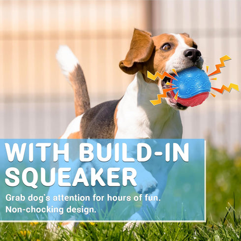 3.5in Squeaky Dog Balls - Tough Ball Toys for Dogs - Light Weight High Bouncy Dog Toy Balls (4Pcs)