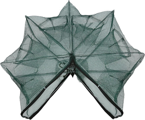 Cyrank Crawfish Trap, Foldable Fishing Bait Trap 6 Holes Hexagon Crab Trap Crawfish