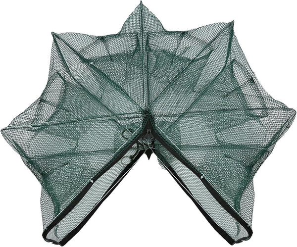 Cyrank Crawfish Trap, Foldable Fishing Bait Trap 6 Holes Hexagon Crab Trap Crawfish