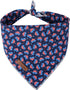 MR. CHUBBYFACE Heart Flag Striped Dog Bandanas, Reversible Triangle Bibs Scarf Accessories for Pets S