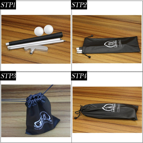 LEAGY 4-Sections Portable Golf Putter, Right & Left Hand, Includes 2 Golf Balls, 1Pack Golf Bag