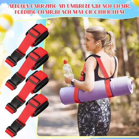 2 Backpacking Sanwuta Pcs Adjustable Beach Chair Carry Strap Camping Chair Straps for Shoulder Folding Beaches Foldable