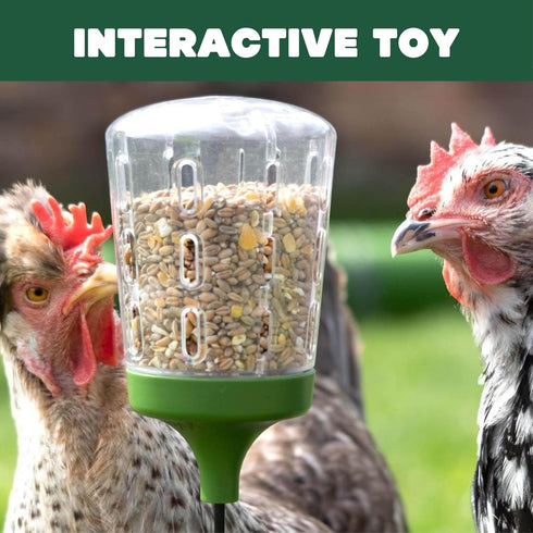 Omlet 300g 2 Poppy Peck Toy | Interactive Slow-Feed Chicken Treat Dispenser | Boredom Busting Enrichment for Hens |