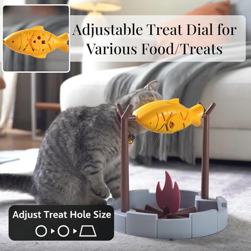 PetPals Cat Slow Feeder, Treat Dispenser - Interactive Cat Puzzle Toy for Small Pets & Kittens, Mental Stimulation Pet