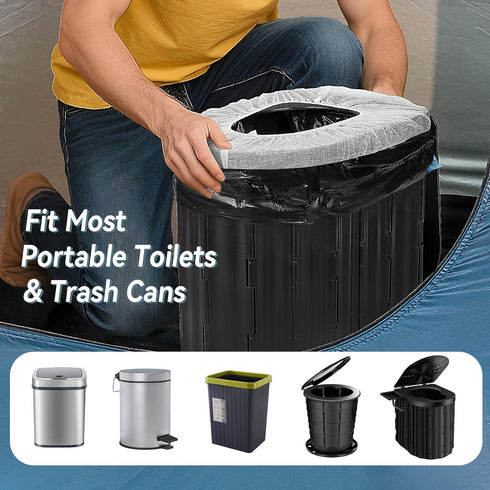Thallike Set, 8 Portable Toilet bags Poo Gel Gallon Drawstring Camping Toilet Bags with Portable Toilet Absorbent Gel