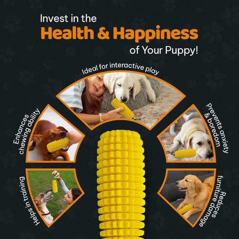 Indestructible Dog Chew Toys, Squeak & Non-Squeak, Interactive Teeth Cleaning Toys for Aggressive Chewers