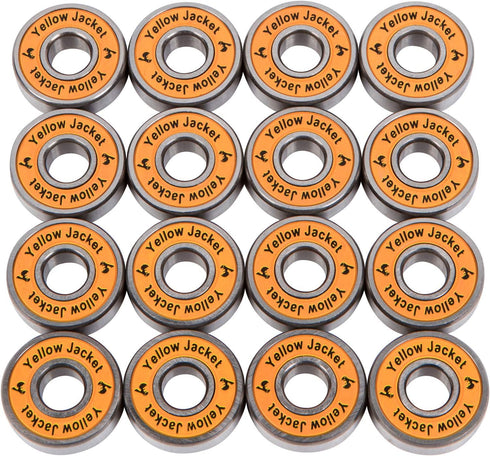 Yellow Jacket Premium Inline Skate Bearings, Roller Skate 608, ABEC (Pack of 16)