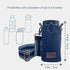 Water Bottle Holder for Walking, Durable Cotton Canvas with Genuine Leather, Insulated Crossbody Strap with Pocket
