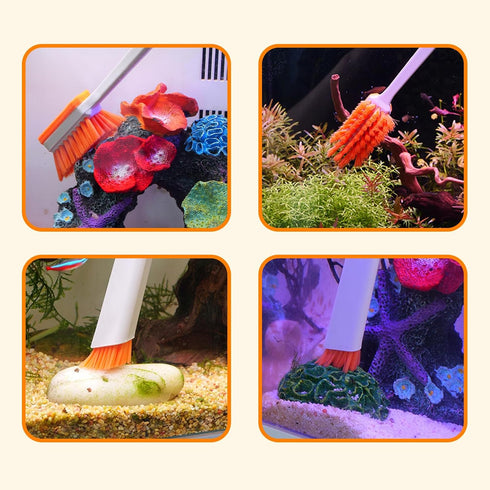 Small Fish Tank Cleaner Brush, Algae Scraper for Glass and Acrylic Aquariums, Essential Cleaning Tool.