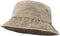 Wide Brim Washed Denim Cotton Bucket Hat, Flat Top Cap for Fishing Hiking Beach Sports