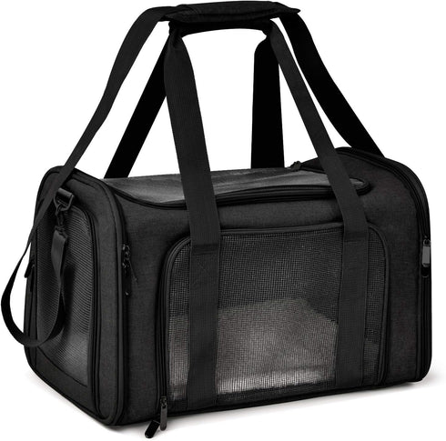 Henkelion Pet Carrier for Small Medium Cats Dogs Puppies up to 15 Lbs - TSA Airline Approved Soft Sided, Collapsible