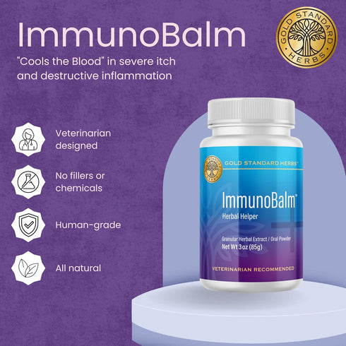 Gold Standard Herbs ImmunoBalm Inflammation (85 Itch and Relief for Dogs by , All Natural Granular Herbal Powder gram)