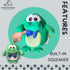 7-Inch Plush Squeaky Toy for Small Dogs - Washable Green Frog