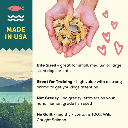 A Better Treat – Freeze Dried Salmon Dog Treats, Wild Caught, Gluten Free, High Protein, Diabetic Friendly