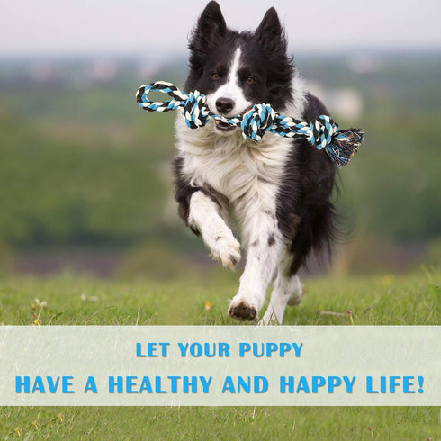 UPSKY Dog Rope Toys - 2 Pack Nearly Indestructible Dental Cleaning Chew Toys for Large Dogs, Tug Toy for Boredom