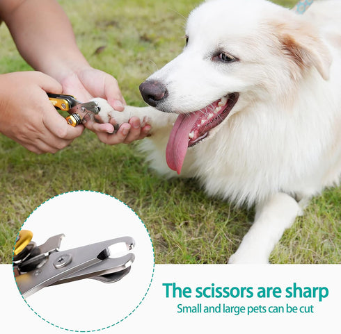 Pet Nail Clipper for Thick Nails - Heavy Duty Dog Toenail Clippers for Large Dogs with Nail File