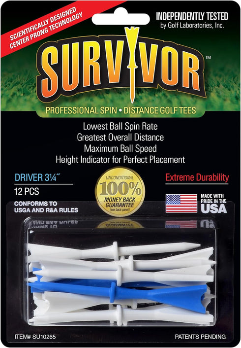 Greenkeepers Survivor Golf Driver Tee, 3 1/4"