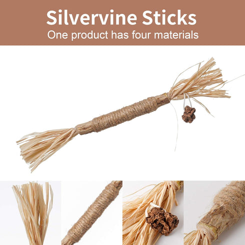 PAZ'S GIFT Catnip Toy, 2pcs Cat Chew Kicking Silvervine Stick, Indoor Interactive Dental Care for Kittens