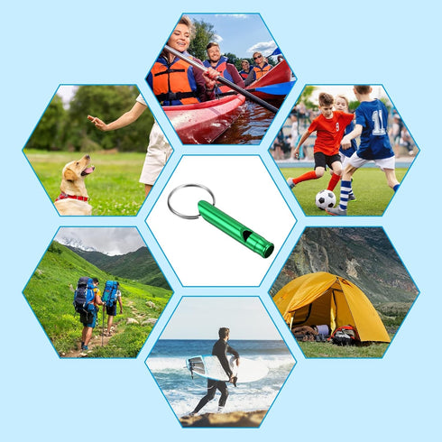 PATIKIL Emergency Whistles, Safety Whistle with Keychain for Outdoor Survival, Loud Sound Aluminum for Camping Hiking