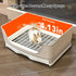 RUBYHOME Chinchilla, 16.9 inch Oversize Rabbit Litter Box with Drawer, Corner Toilet Box with Grate Potty Trainer
