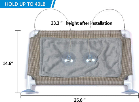 Cat Bed Window, Cat Window Hammock Perch, Safety Cat Shelves for Large Cats, Space Saving Mounted Cat Seat (Beige)