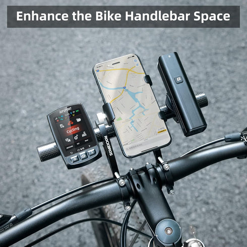ROCKBROS Bike Handlebar Extender, Lightweight Durable Double Handlebar Bracket for Speedometer, GPS, Phone Mount