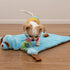 Puppy Play Mat with Toys for Small Breeds, Blue 23”x20” Interactive Sleeping Pad