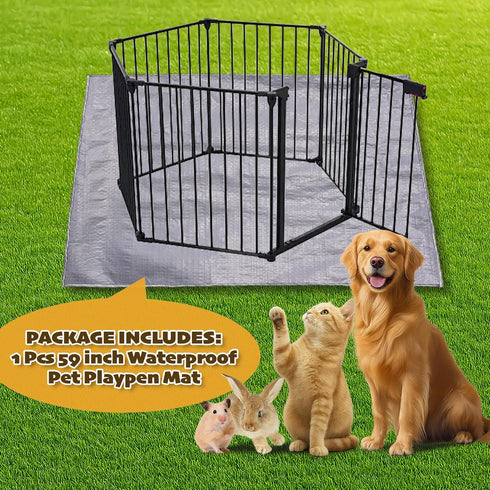 Hollima 59''L 59''W Guinea Pig Rabbit Cat Cage Liner x Waterproof and Washable Tarp Base for Guinea Pig Hedgehog Bunny