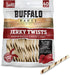 Rawhide Dog Treats, Healthy Grass-Fed Buffalo Jerky Chews, Hickory Smoked Flavor, Jerky Twist, 40 Count