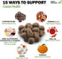 Deley Naturals 15 in 1 Dog Multivitamin Treats - 120 Grain Free Soft Chews for Immune System, Skin & Coat, Joint