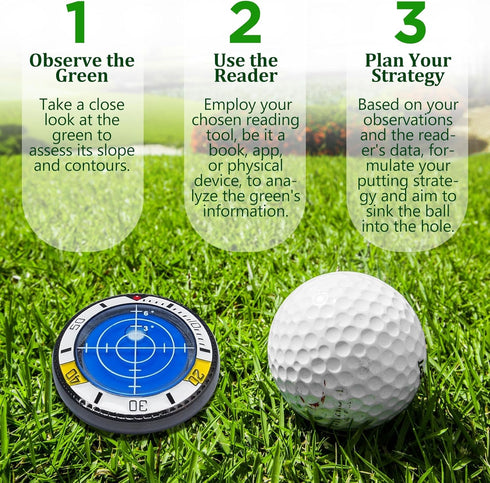 Golf Green Reader Golf Ball Marker - High Precision Slope Measurement for Improving Putting Skills