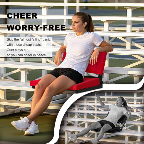 HABUTWAY Stadium Seats with Back Support and Thick Cushion Bleacher Seats with Backs and Cushion Wide, Stadium Chairs