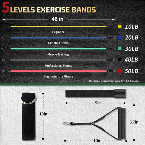 VEICK Resistance Bands for Working Out, Exercise Bands with Handles for Men and Women, Fitness Weights at Home