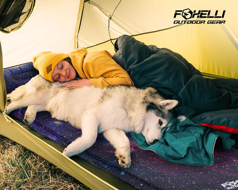Foxelli Self Inflating Sleeping Pad for Camping, Lightweight Insulated Foam Camping Mat with Pillow for Backpacking and
