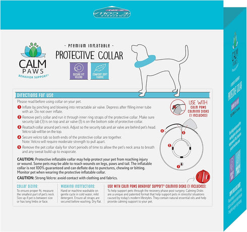 Protective Inflatable Collar XLarge with Dog Calming Disc