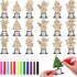 XEQWZVFR 18 Pcs DIY Wooden Trophy Set Coloring Wooden Trophy Award Crafts 36