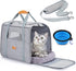 Morpilot Portable Cat Carrier, Soft-Sided for Medium Cats and Puppies up to 15lbs, Airline Approved, Light Gray