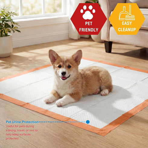 50 Count 28 29 Inch 6-Layer MED PRIDE Dog Training Pads with Adhesive Tabs & Attractant, Puppy Pee Pads, x Extra Large
