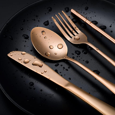 Travel Utensils Set with Case | Portable Silverware Set | Reusable Stainless Steel Flatware | Includes