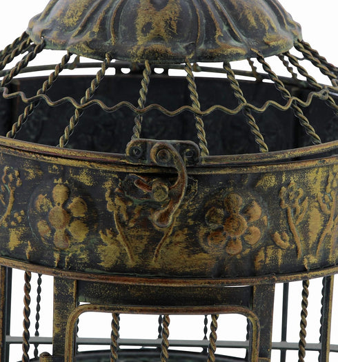 Deco 79 Vintage Metal Birdcage, Fit for Flowers, Planter, Candles, 24", 16"H, Bronze