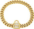 Chain Dog Collar with Zirconia Locking, 12mm 18K Gold Cuban Link Chain, Stainless Steel Luxury Dog Bling Necklace