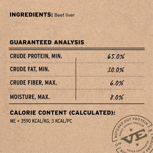15 oz Vital Essentials Freeze Dried Dog Treats | Beef Liver, Single Ingredient | Premium Quality | Grain Free Training