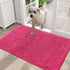 OLANLY Dog Door Mat for Muddy Paws, 30x20, Absorbent Non-Slip Washable Mat, Quick Dry Chenille, Hot Pink