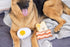 Set 3, Set, Set, Pearhead Barkfast Dog Toys, of Plush Pet Squeaker Toys, Breakfast Dog Toy Toast Bacon & Egg Toy Must
