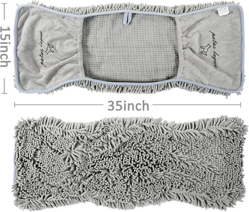 Patas Lague Extra Large Dog Towel, 35''x15'' Quick Drying Microfiber Shammy Towel for Dogs & Cats