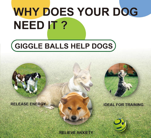 Wobble Giggle Ball Dog Toy, Squeaky Interactive Chewing Ball for Training, Indoor Outdoor Use